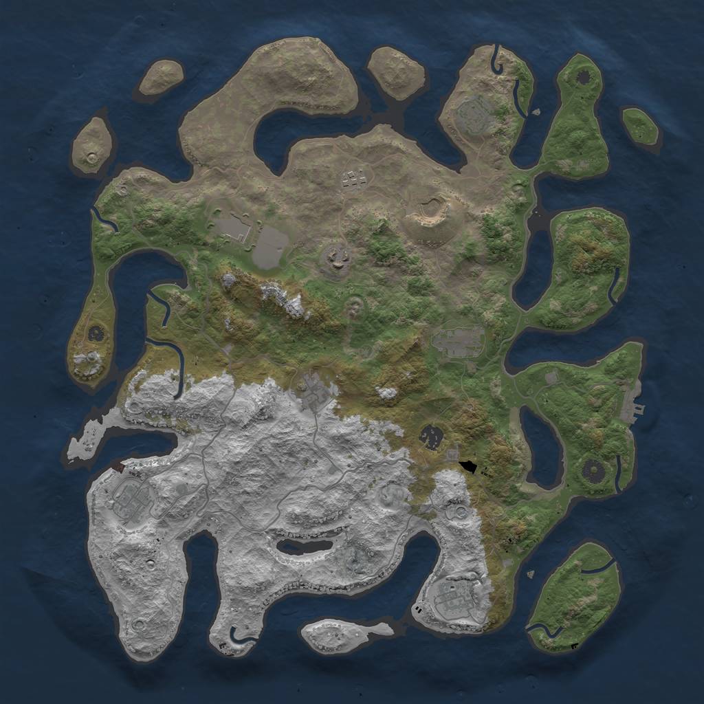 Rust Map: Procedural Map, Size: 4500, Seed: 10709676, 14 Monuments