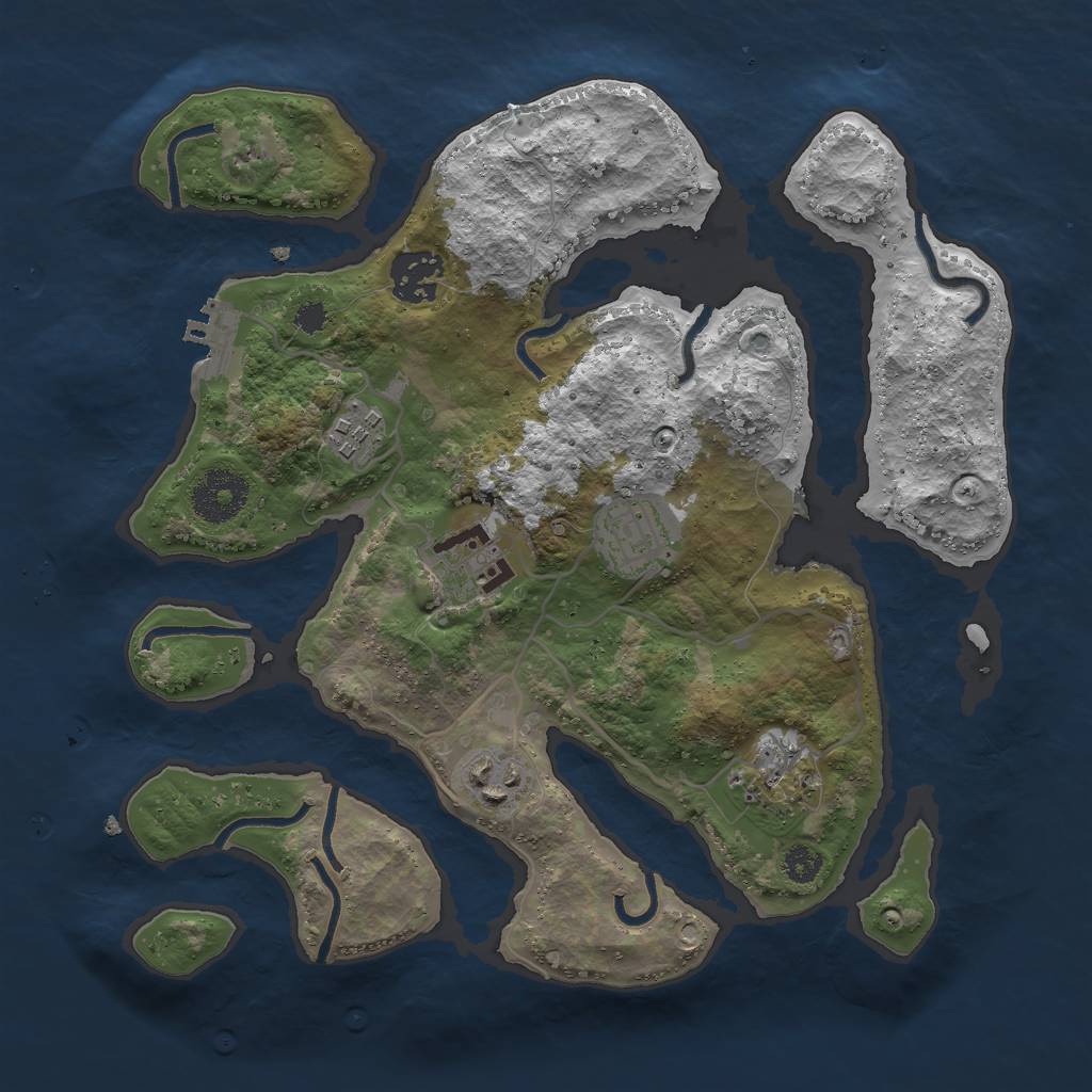 Rust Map: Procedural Map, Size: 3000, Seed: 1770056931, 9 Monuments