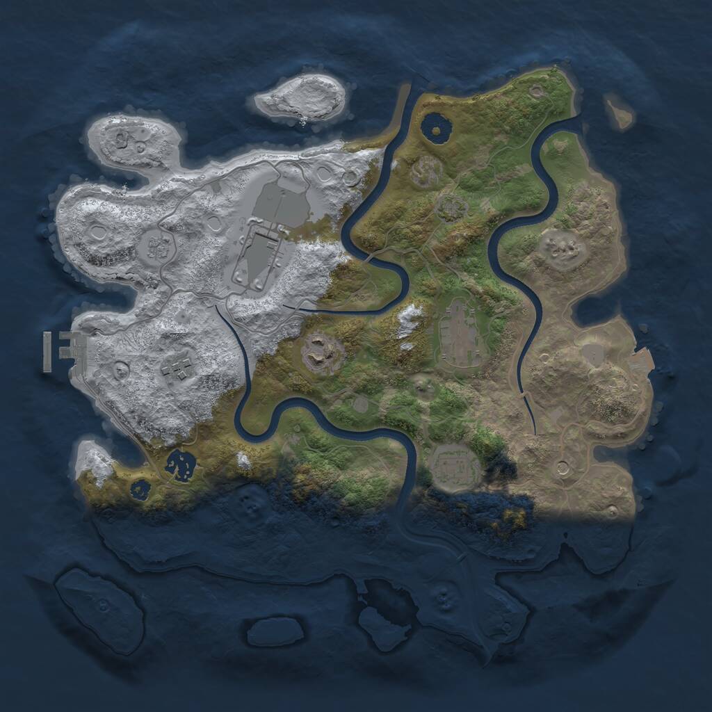 Rust Map: Procedural Map, Size: 3500, Seed: 567726983, 11 Monuments