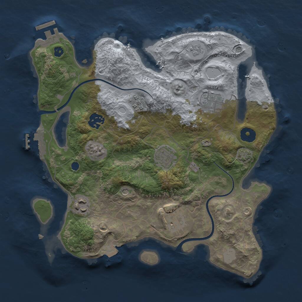 Rust Map: Procedural Map, Size: 3000, Seed: 541005796, 12 Monuments