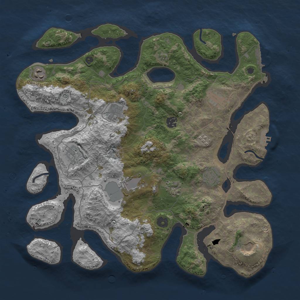 Rust Map: Procedural Map, Size: 4000, Seed: 324384558, 15 Monuments