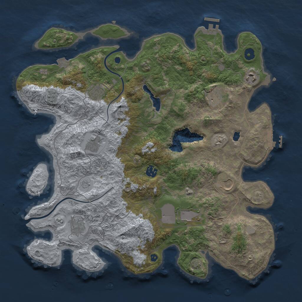 Rust Map: Procedural Map, Size: 4000, Seed: 324384558, 15 Monuments