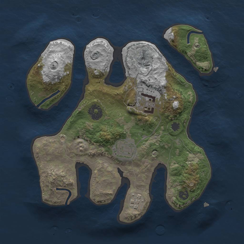 Rust Map: Procedural Map, Size: 2450, Seed: 527620260, 5 Monuments