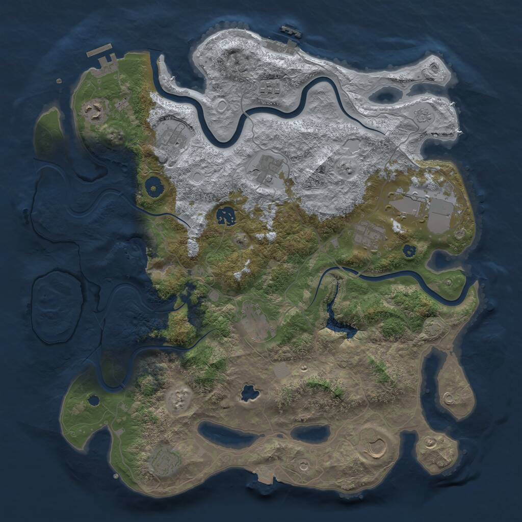 Rust Map: Procedural Map, Size: 4000, Seed: 800580537, 16 Monuments