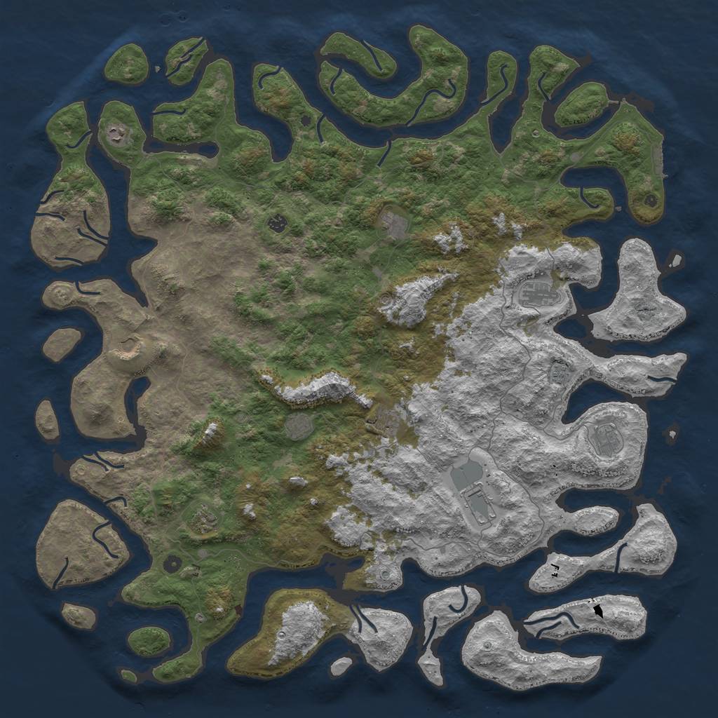 Rust Map: Procedural Map, Size: 6000, Seed: 679654795, 15 Monuments