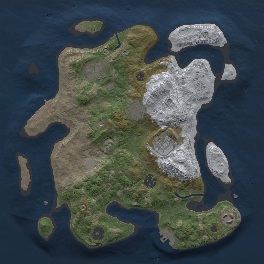 Rust Map: Procedural Map, Size: 3100, Seed: 68, 14 Monuments