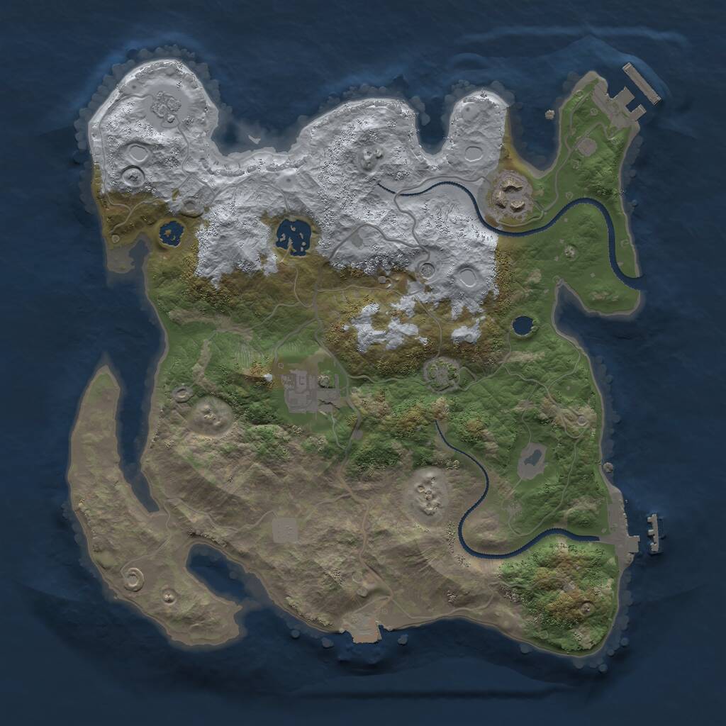 Rust Map: Procedural Map, Size: 3000, Seed: 937322705, 9 Monuments