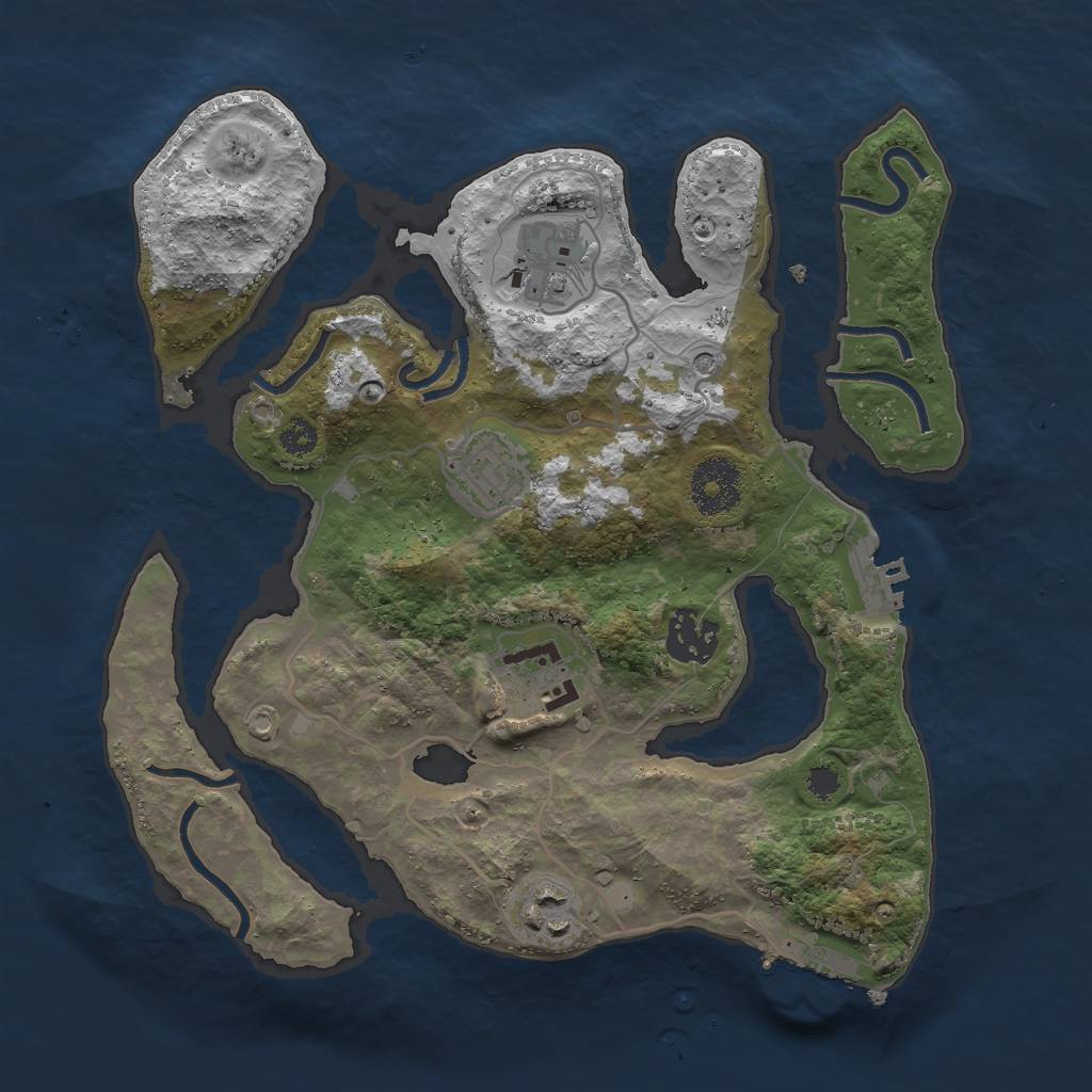 Rust Map: Procedural Map, Size: 3000, Seed: 937322705, 10 Monuments