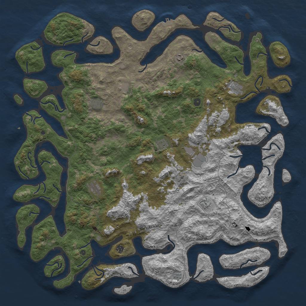 Rust Map: Procedural Map, Size: 6000, Seed: 99913310, 14 Monuments