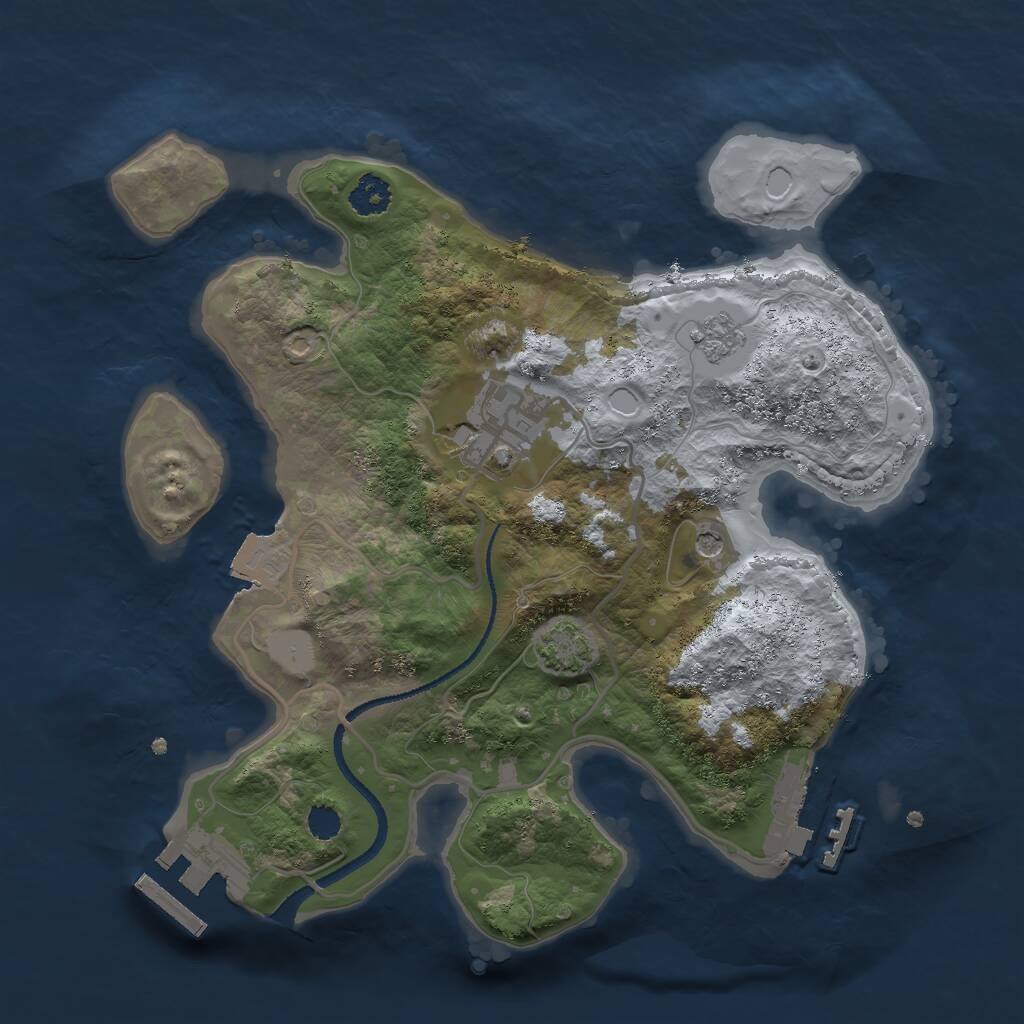 Rust Map: Procedural Map, Size: 2500, Seed: 97565, 7 Monuments