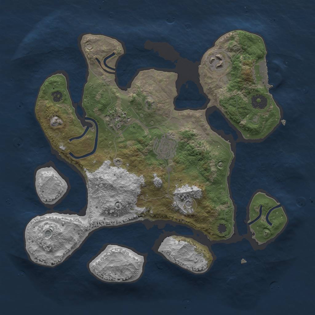 Rust Map: Procedural Map, Size: 3000, Seed: 1626656965, 7 Monuments