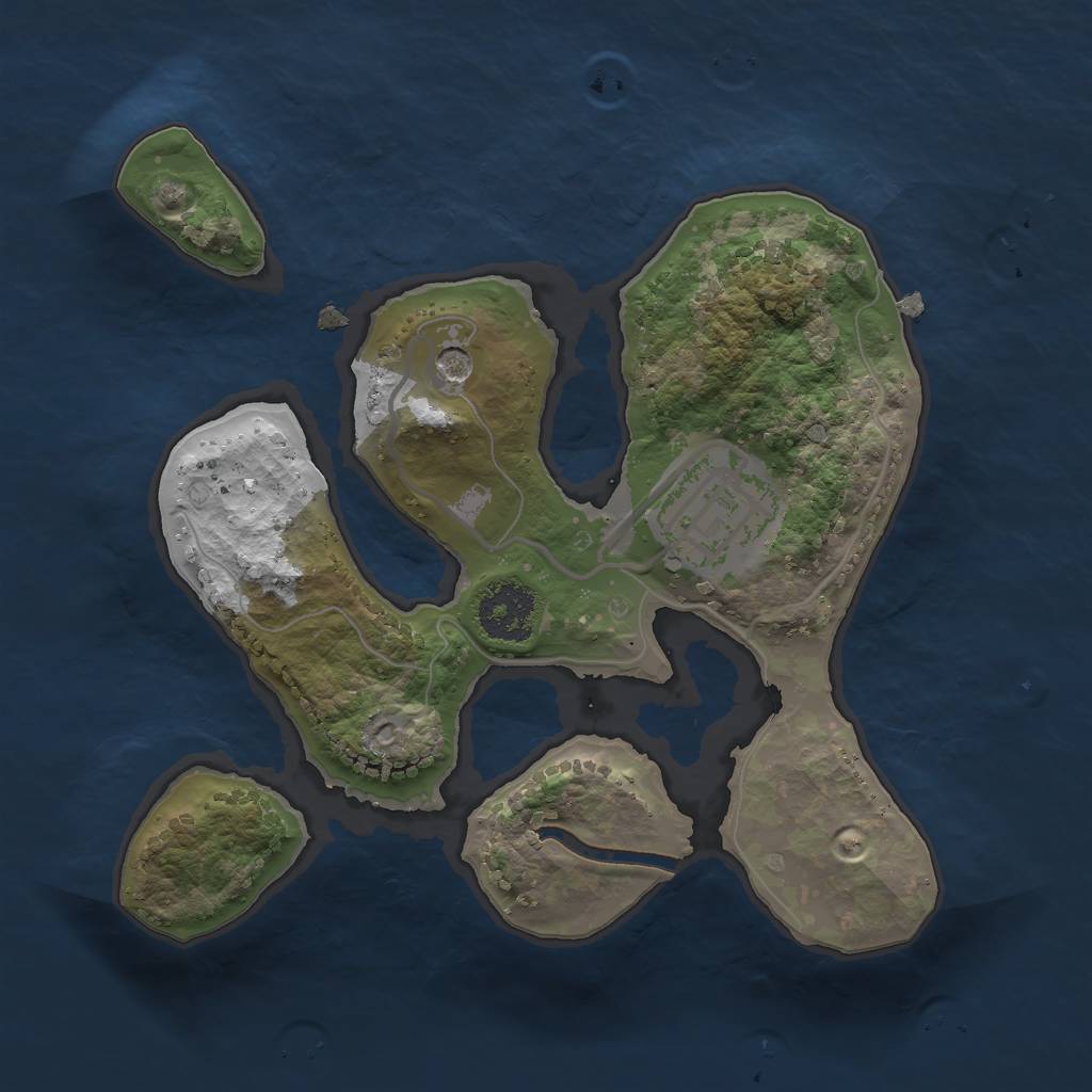 Rust Map: Procedural Map, Size: 1950, Seed: 1234567, 4 Monuments