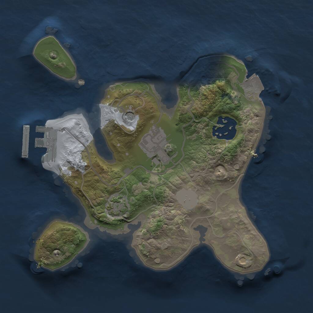 Rust Map: Procedural Map, Size: 1950, Seed: 1234567, 6 Monuments