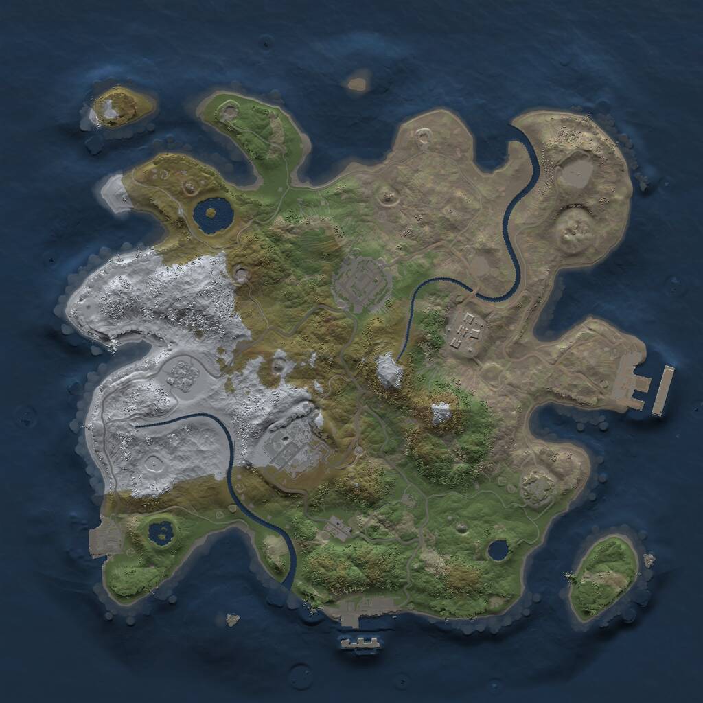 Rust Map: Procedural Map, Size: 2800, Seed: 123456, 8 Monuments