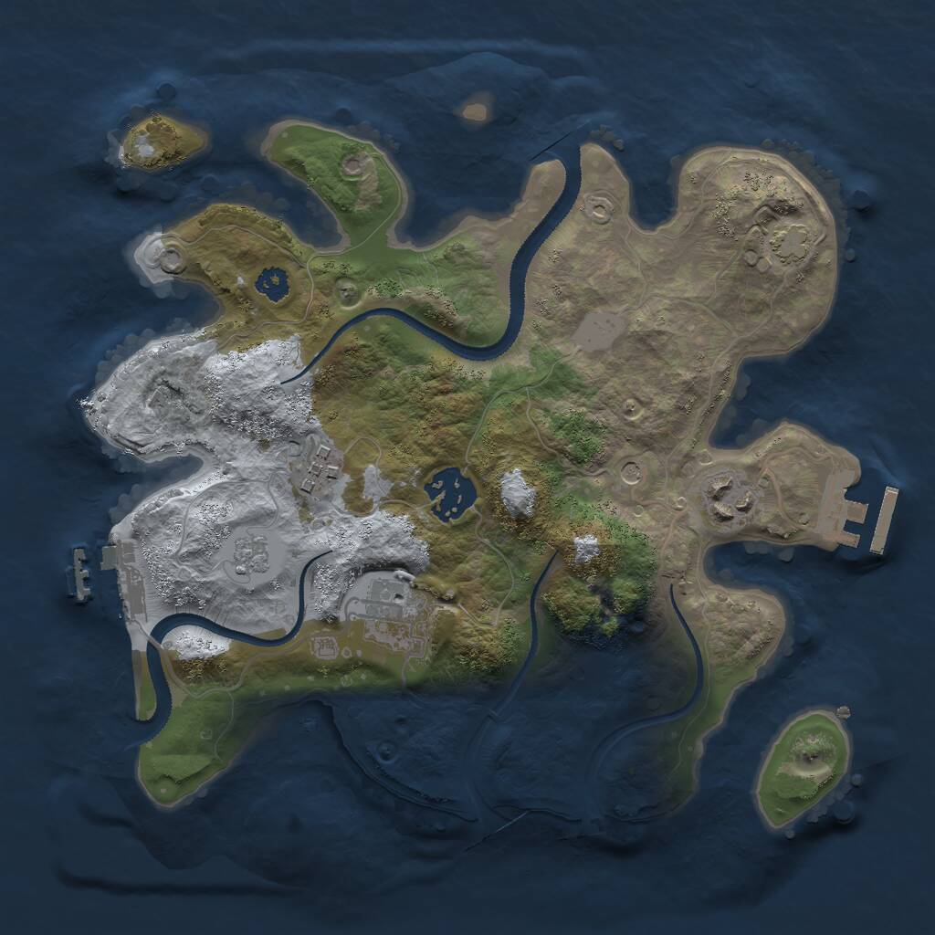 Rust Map: Procedural Map, Size: 2800, Seed: 123456, 10 Monuments
