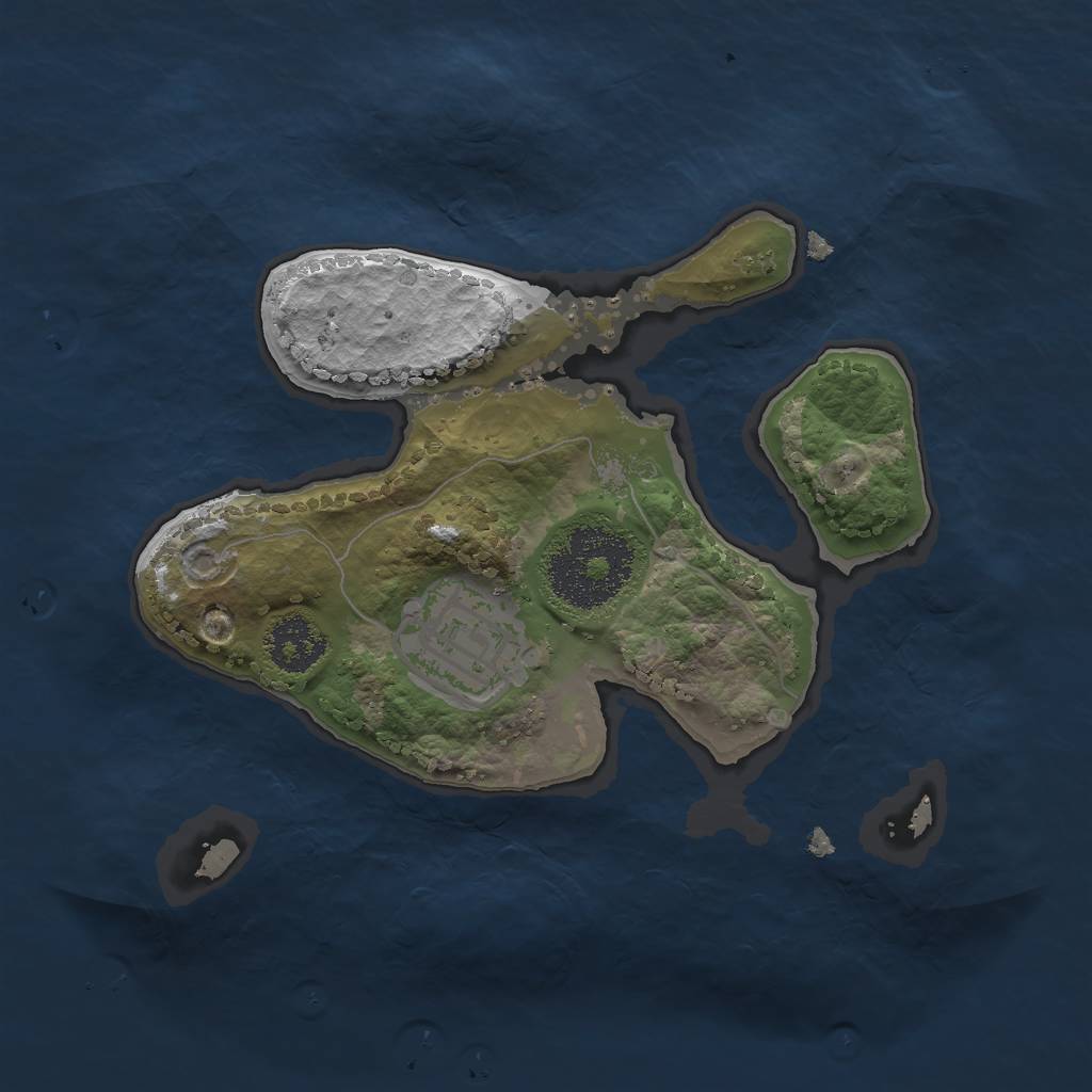 Rust Map: Procedural Map, Size: 2000, Seed: 395353754, 3 Monuments