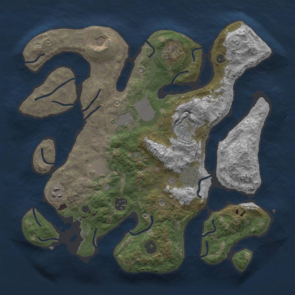 Rust Map: Procedural Map, Size: 3500, Seed: 662522088, 11 Monuments