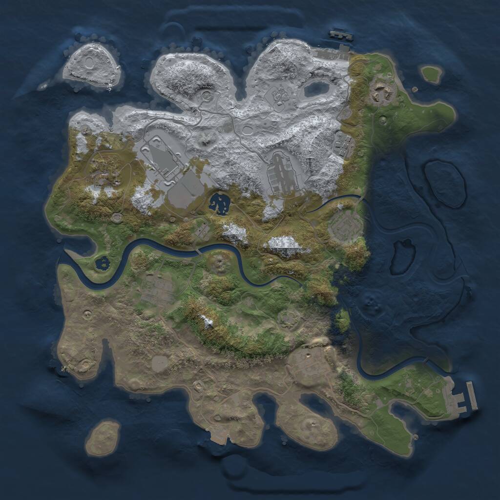 Rust Map: Procedural Map, Size: 3500, Seed: 937823159, 15 Monuments