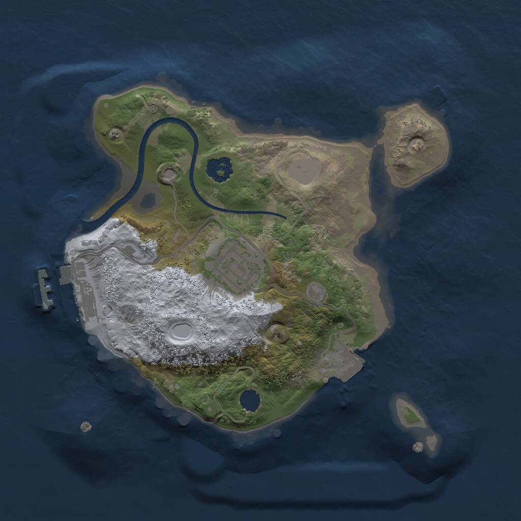 Rust Map: Procedural Map, Size: 2000, Seed: 1984, 3 Monuments