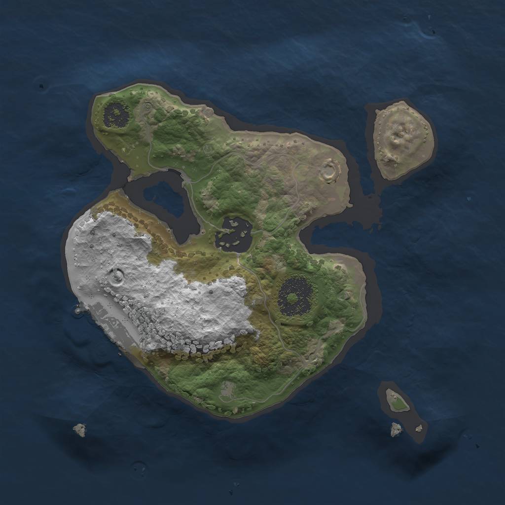 Rust Map: Procedural Map, Size: 2000, Seed: 1984, 4 Monuments