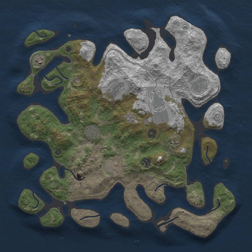 Rust Map: Procedural Map, Size: 4000, Seed: 774059703, 12 Monuments