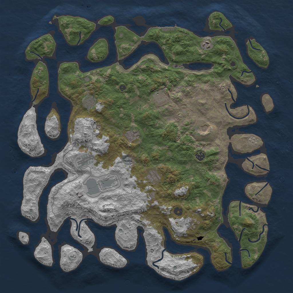 Rust Map: Procedural Map, Size: 5000, Seed: 321570661, 15 Monuments