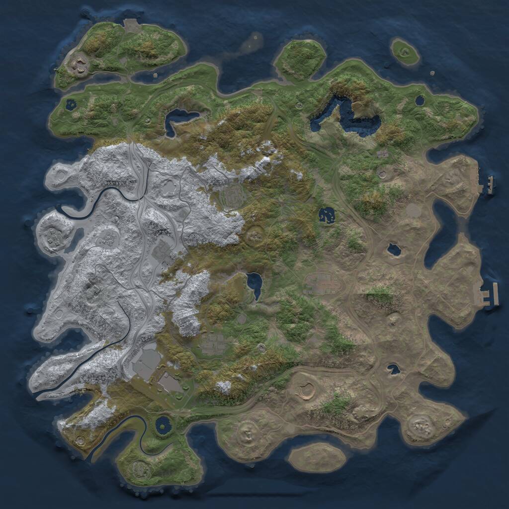 Rust Map: Procedural Map, Size: 4500, Seed: 1708784147, 15 Monuments
