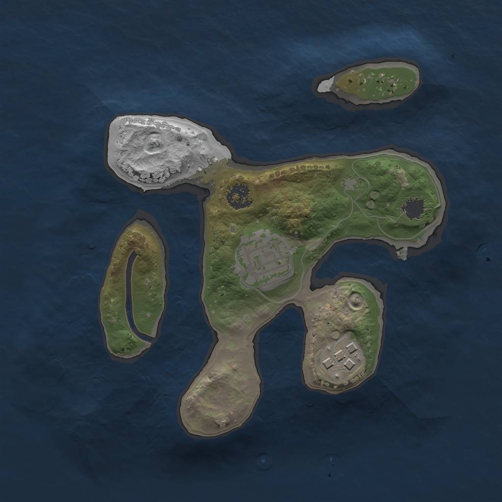 Rust Map: Procedural Map, Size: 2000, Seed: 75, 4 Monuments