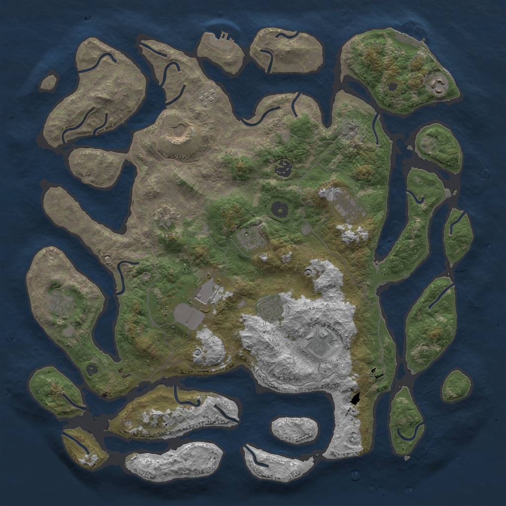 Rust Map: Procedural Map, Size: 4500, Seed: 267167094, 16 Monuments