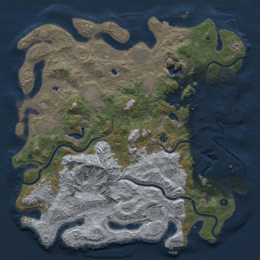 Rust Map: Procedural Map, Size: 5000, Seed: 9102658, 17 Monuments