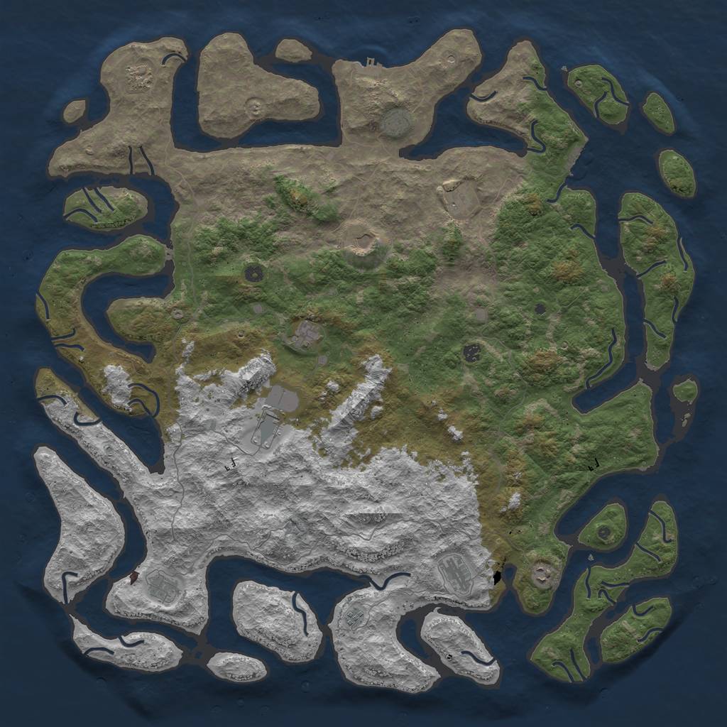 Rust Map: Procedural Map, Size: 6000, Seed: 457158502, 16 Monuments