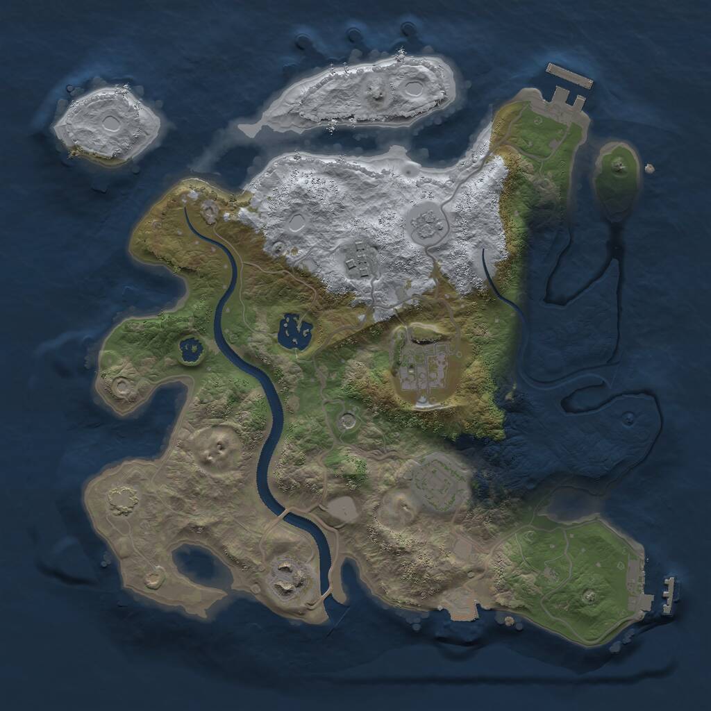 Rust Map: Procedural Map, Size: 3000, Seed: 14433, 11 Monuments