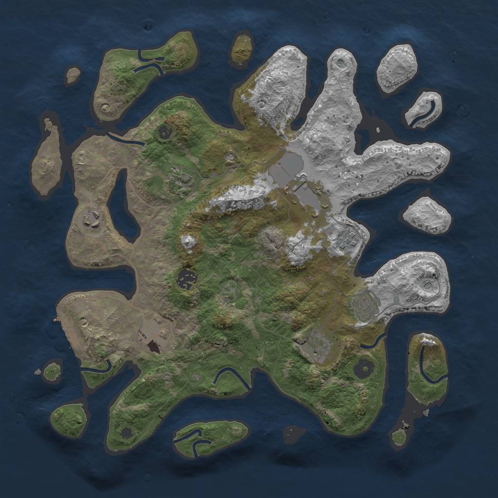 Rust Map: Procedural Map, Size: 3750, Seed: 5331374, 12 Monuments