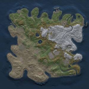 Thumbnail Rust Map: Procedural Map, Size: 3500, Seed: 1655191878, 15 Monuments