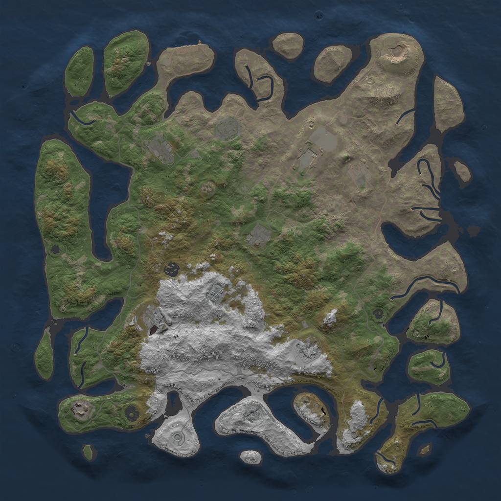 Rust Map: Procedural Map, Size: 5000, Seed: 125081987, 15 Monuments