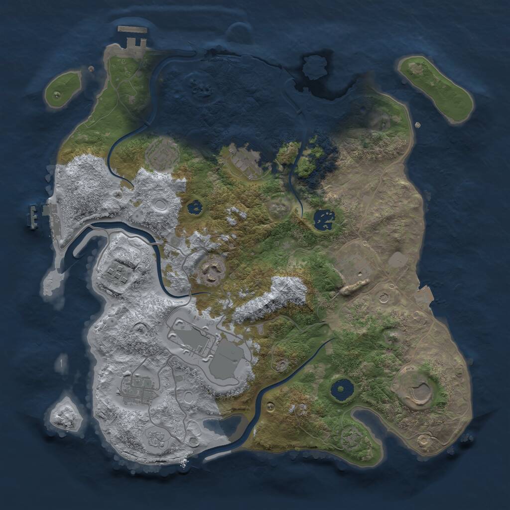 Rust Map: Procedural Map, Size: 3500, Seed: 811103626, 15 Monuments