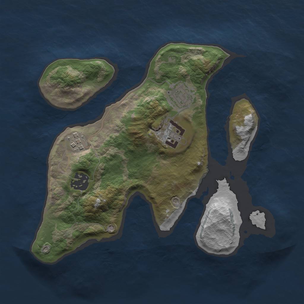 Rust Map: Barren, Size: 2500, Seed: 20644600, 6 Monuments