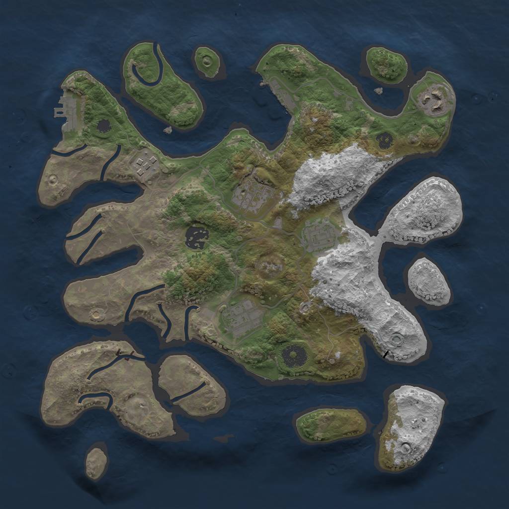 Rust Map: Procedural Map, Size: 3200, Seed: 66978083, 10 Monuments