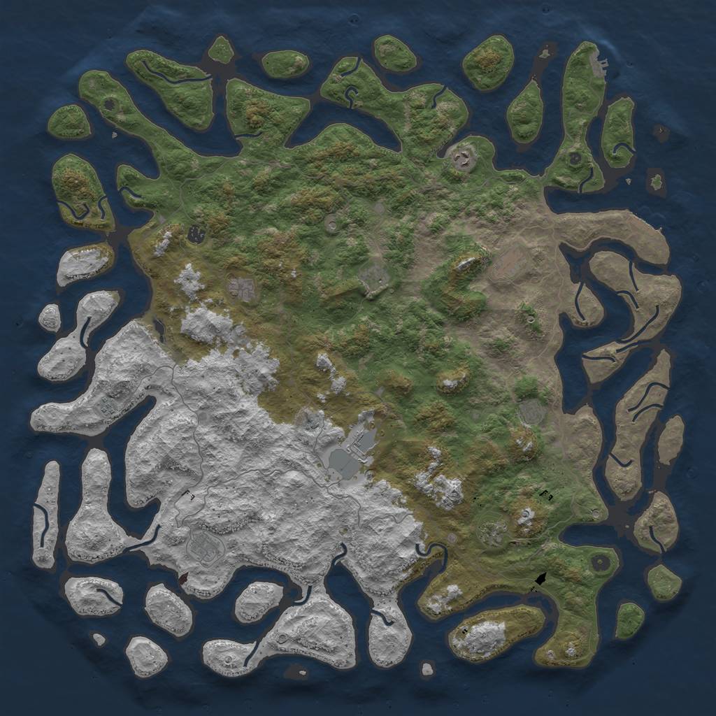 Rust Map: Procedural Map, Size: 6000, Seed: 400548056, 15 Monuments