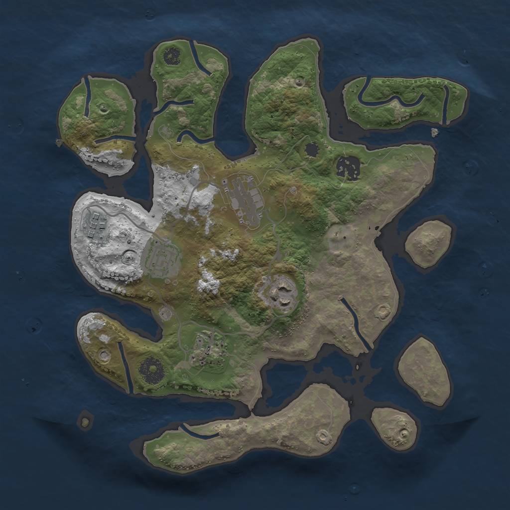 Rust Map: Procedural Map, Size: 3000, Seed: 1658915628, 8 Monuments