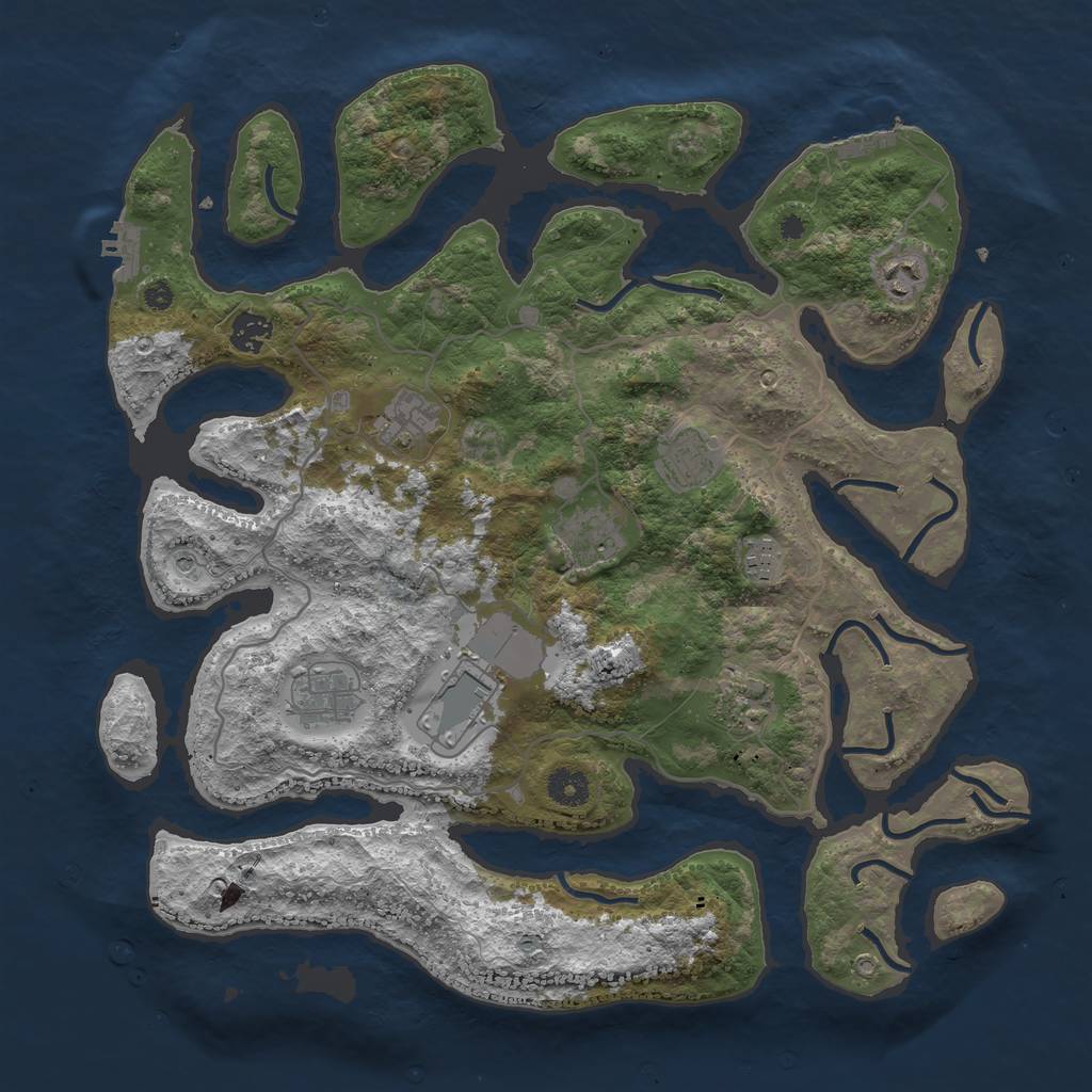 Rust Map: Procedural Map, Size: 4000, Seed: 16071987, 14 Monuments