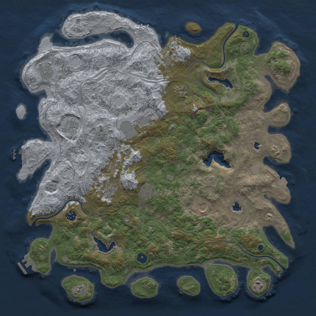 Rust Map: Procedural Map, Size: 4700, Seed: 874562, 16 Monuments