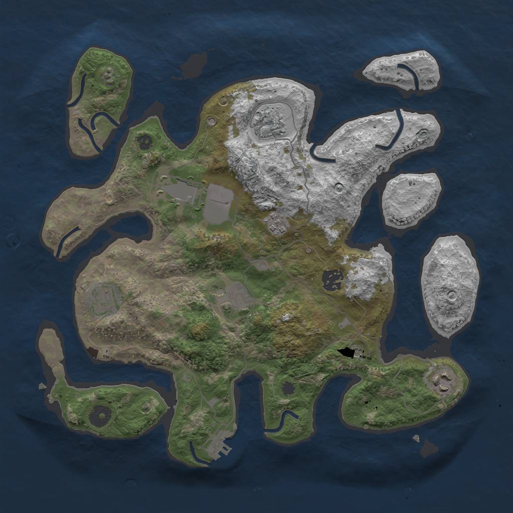 Rust Map: Procedural Map, Size: 3500, Seed: 1607993220, 11 Monuments