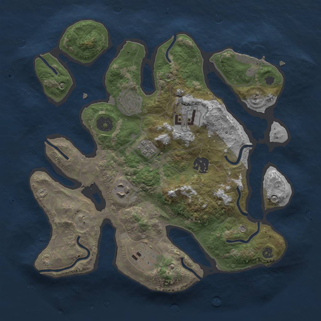 Rust Map: Procedural Map, Size: 3000, Seed: 1655191878, 9 Monuments