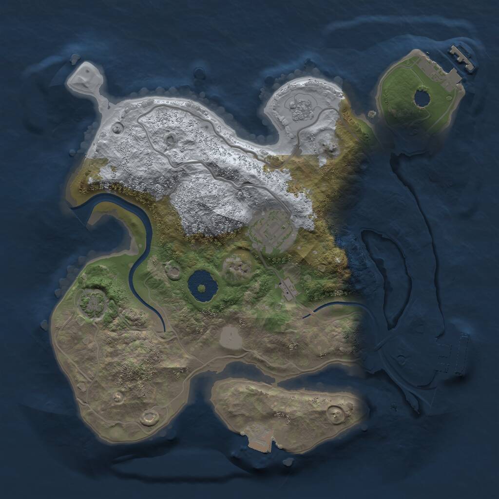 Rust Map: Procedural Map, Size: 2500, Seed: 1434, 6 Monuments
