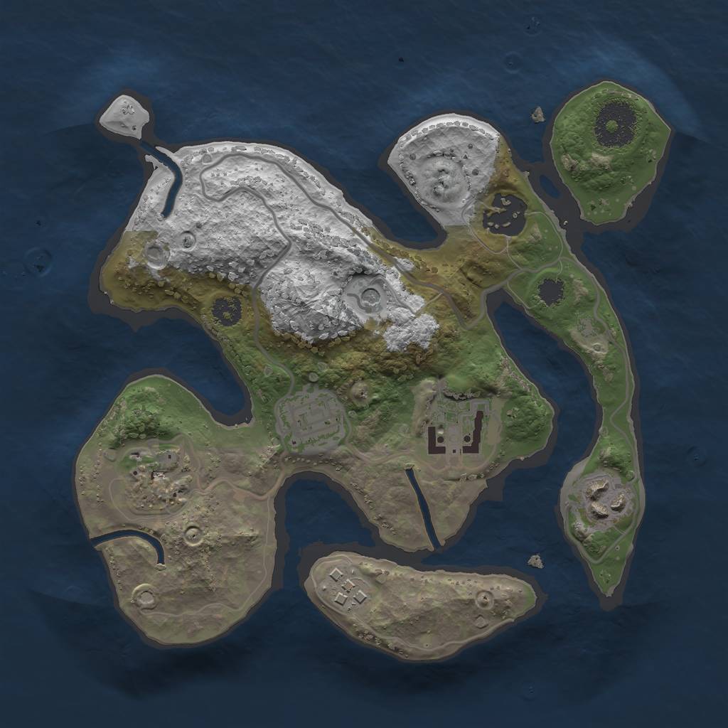 Rust Map: Procedural Map, Size: 2500, Seed: 1434, 9 Monuments