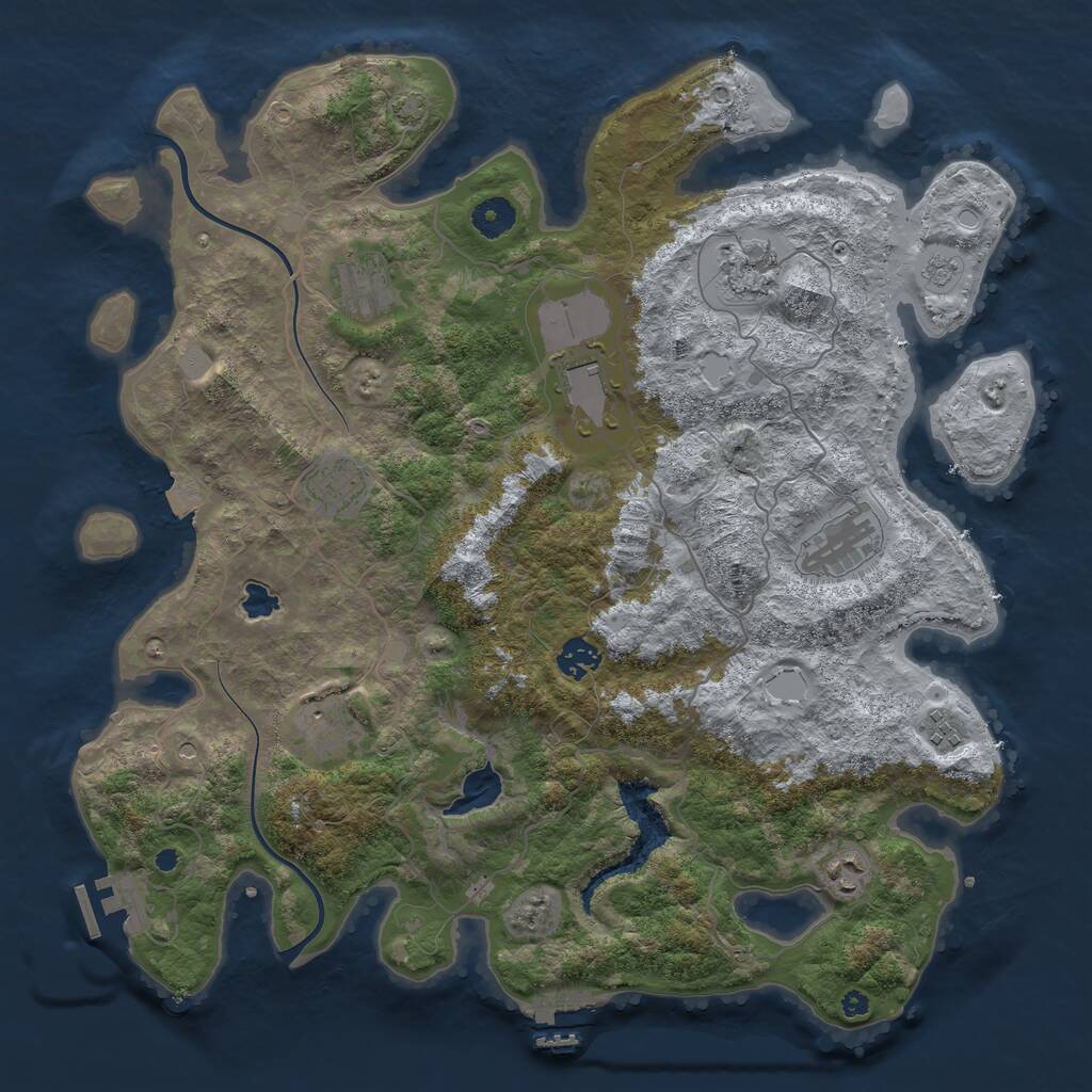 Rust Map: Procedural Map, Size: 4000, Seed: 956412, 15 Monuments