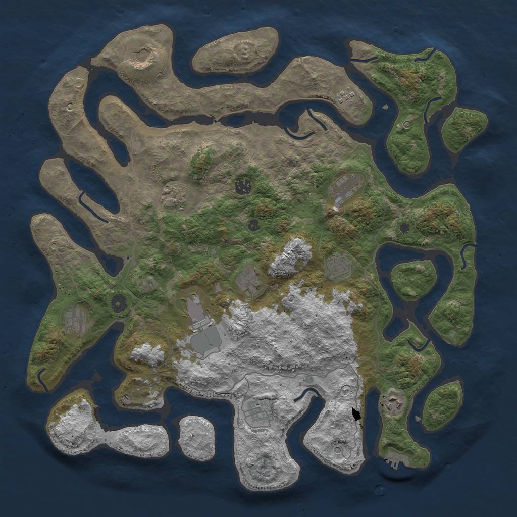 Rust Map: Procedural Map, Size: 4500, Seed: 927677817, 15 Monuments