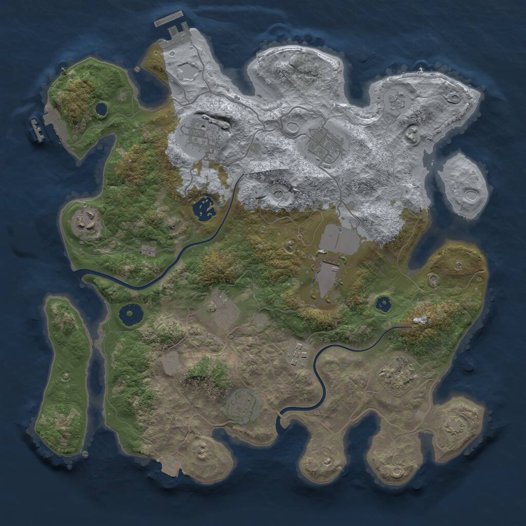 Rust Map: Procedural Map, Size: 3500, Seed: 1755859567, 15 Monuments