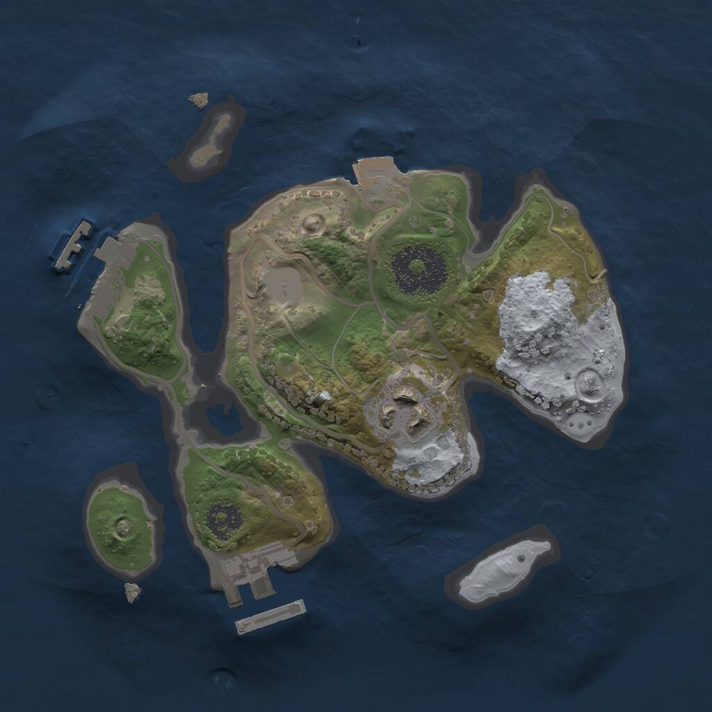 Rust Map: Procedural Map, Size: 2000, Seed: 1701403770, 4 Monuments